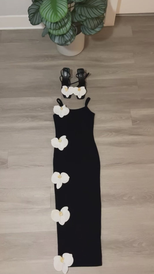 White orchid flower dress